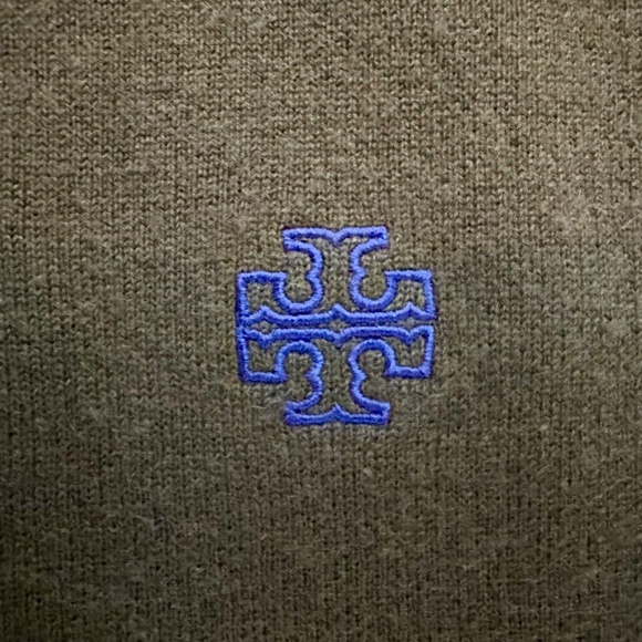 EUC! Tory Burch Sport Double Face Wool Mock Neck - Size M - Winter Olive - Picture 6 of 8